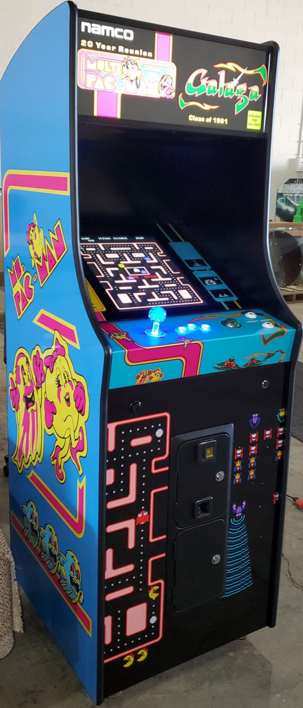 Upright single player multicade with galaga wrap